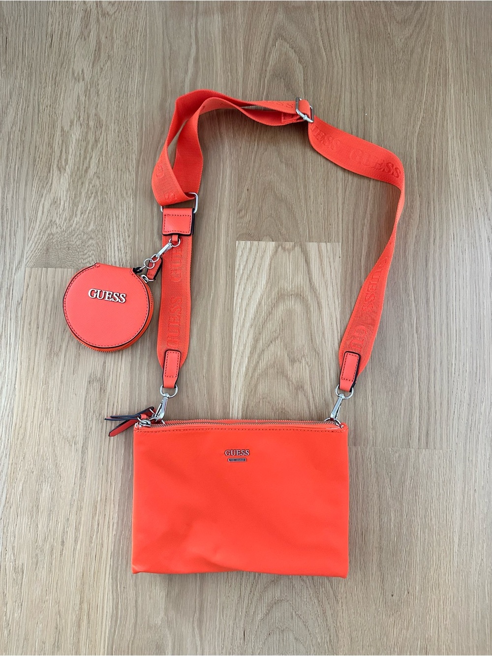 Guess Orange Crossbody with Detachable Coin Pouch
